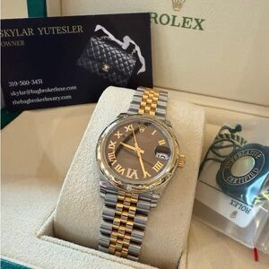 Rolex Datejust 31mm Oystersteel Yellow Gold with Scattered Diamond Bezel & 6